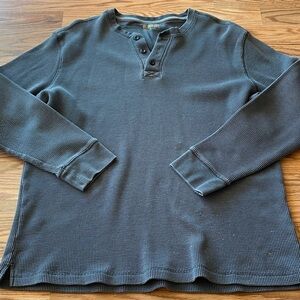Vintage Thermal XL Blue Henley Shirt